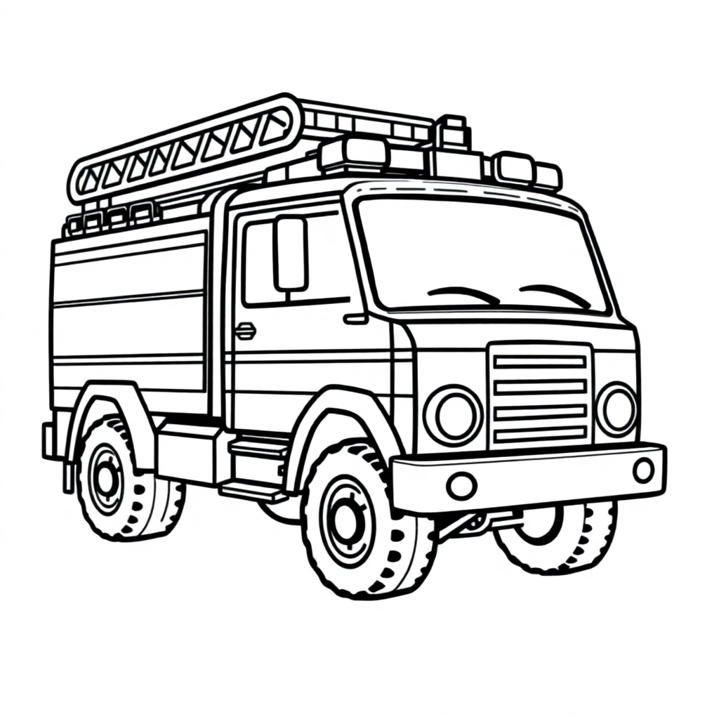 Wild Fire Truck Coloring Page