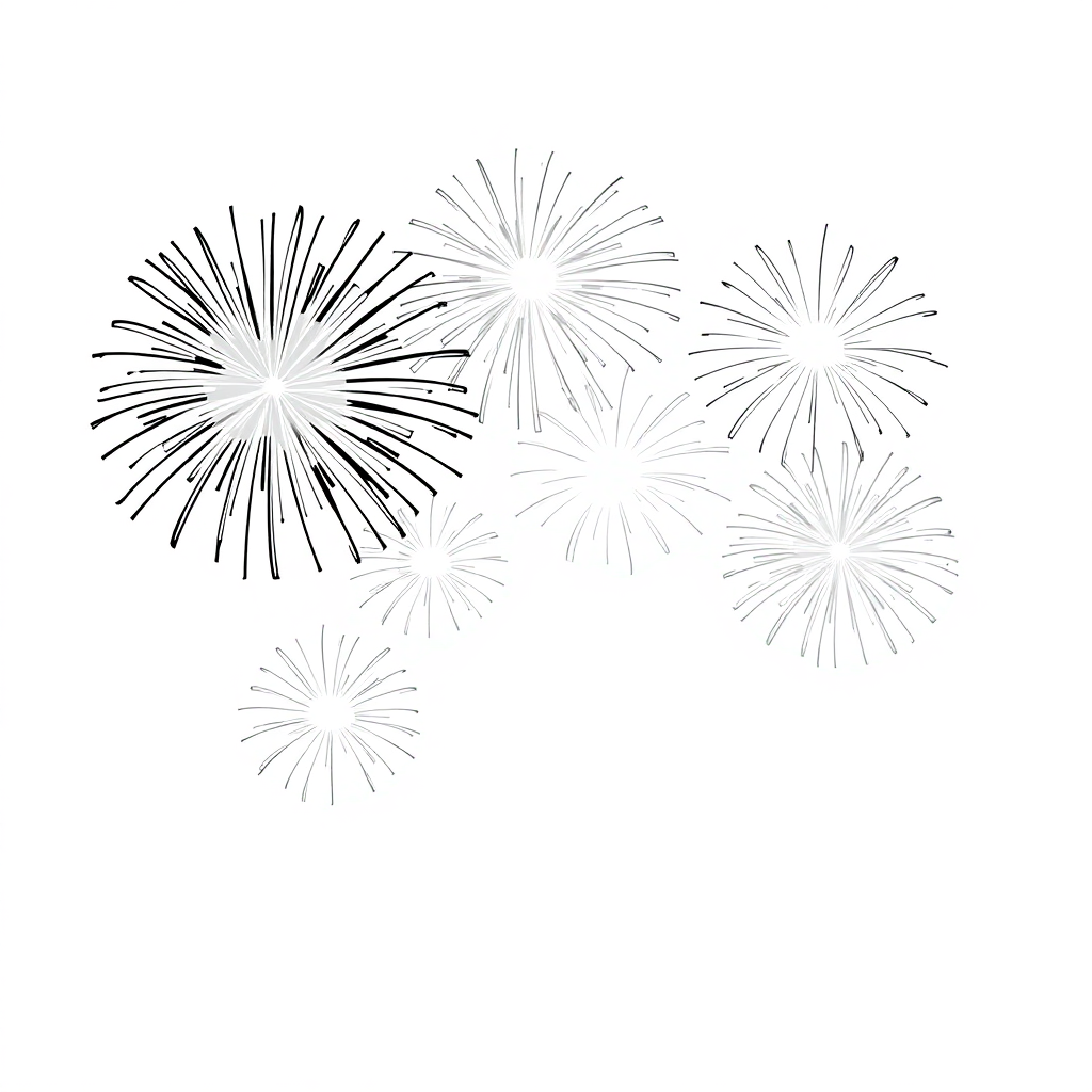 Wild Fireworks Celebration Coloring Page