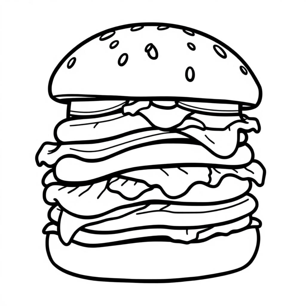 Wild Hamburger Coloring Page