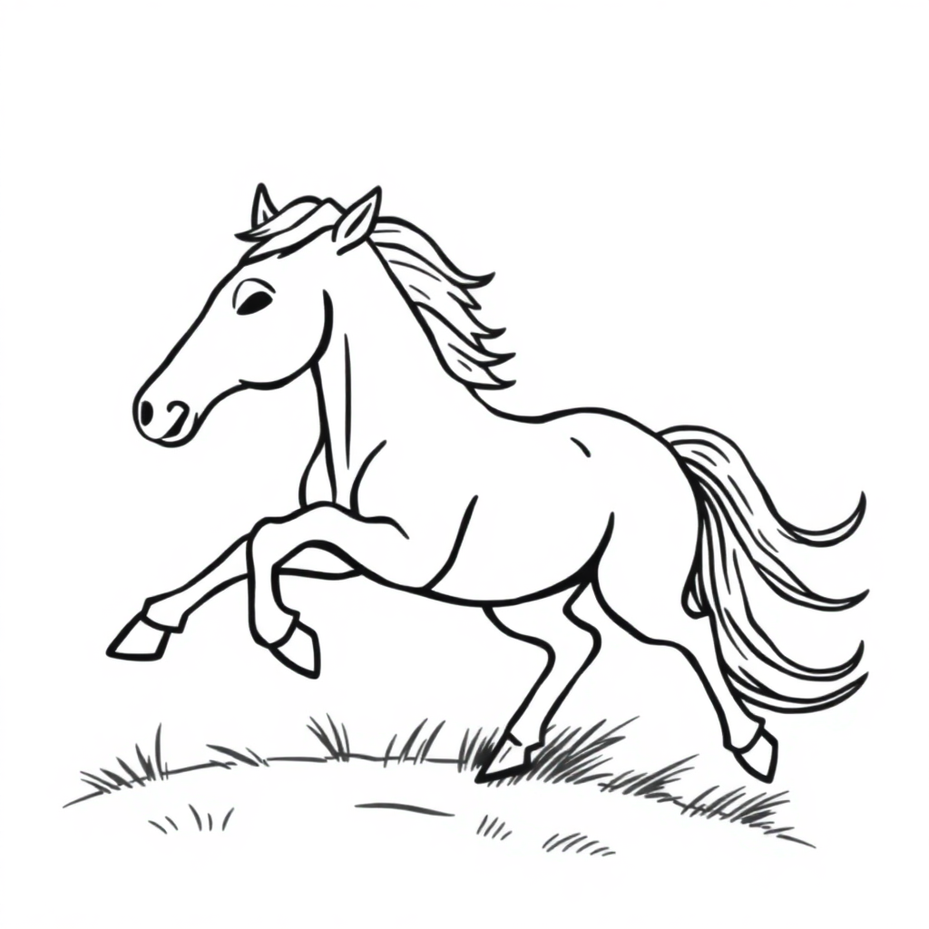 Wild Horse Running Coloring Page