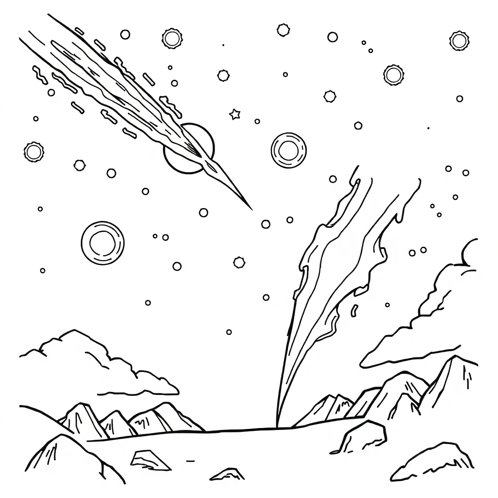 Wild Meteor Shower Coloring Page