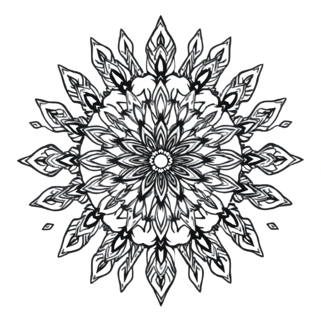 Wild Nature Inspired Mandala Coloring Page