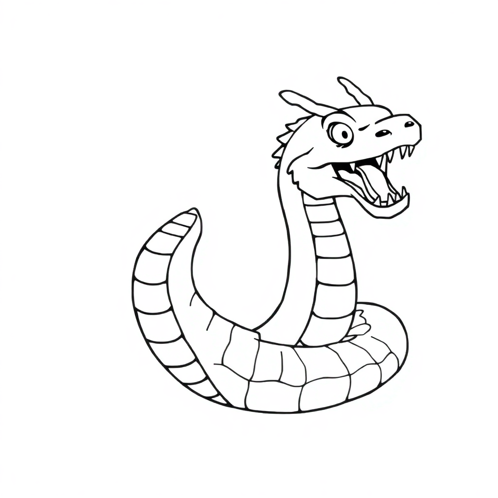 Wild Sea Serpent Coloring Page