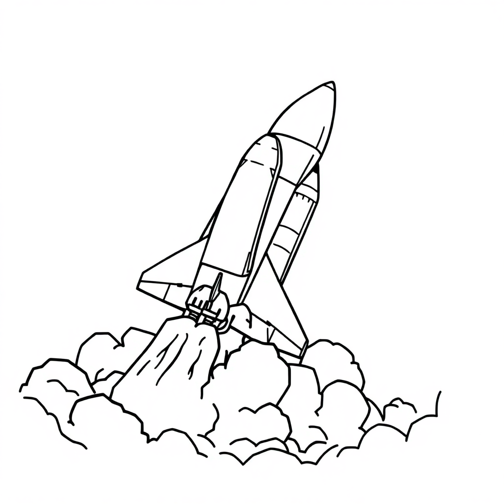 Wild Space Shuttle Launch Coloring Page
