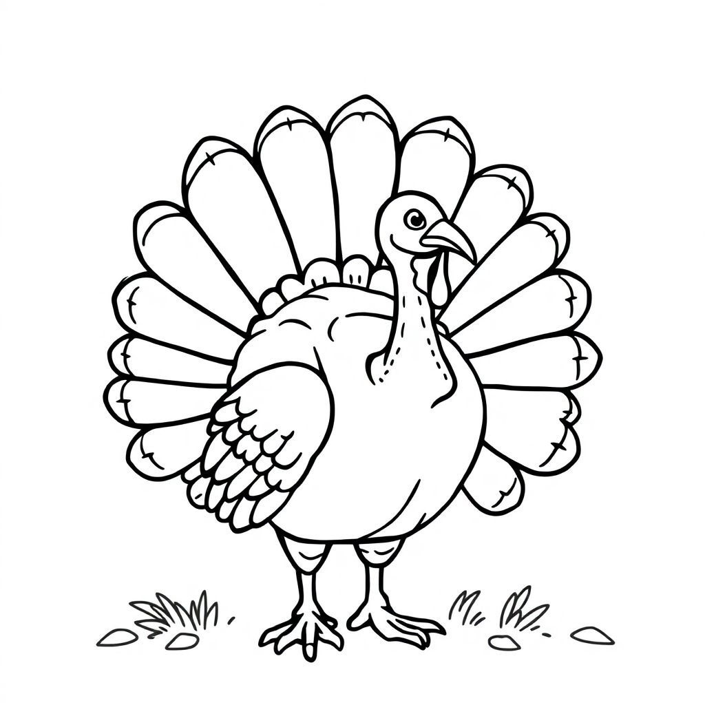 Wild Thanksgiving Turkey Coloring Page