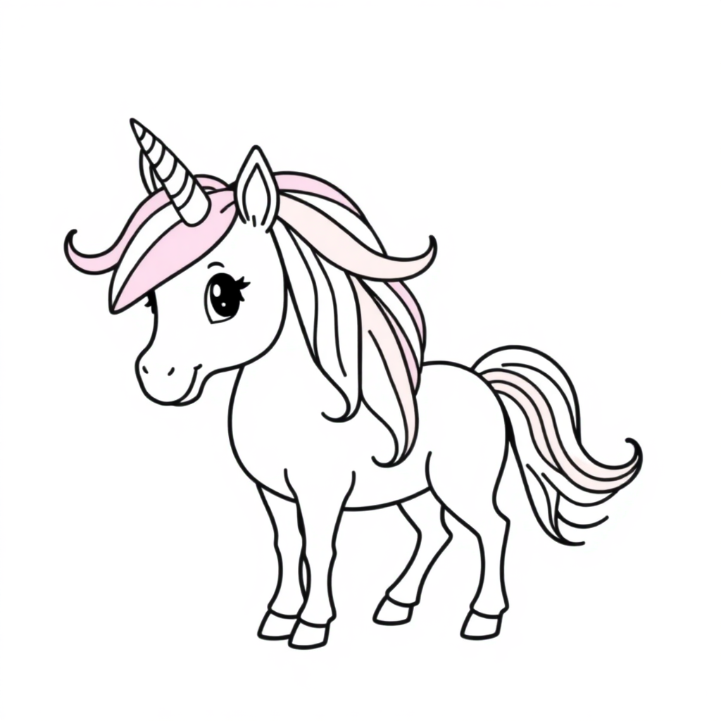 Wild Unicorn With Rainbow Mane Coloring Page