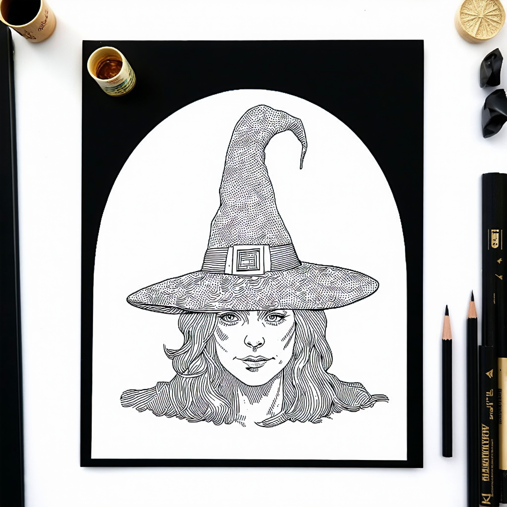 Witch Hat Coloring Page