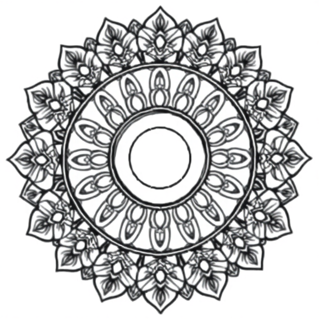 Zen Garden Mandala Coloring Page