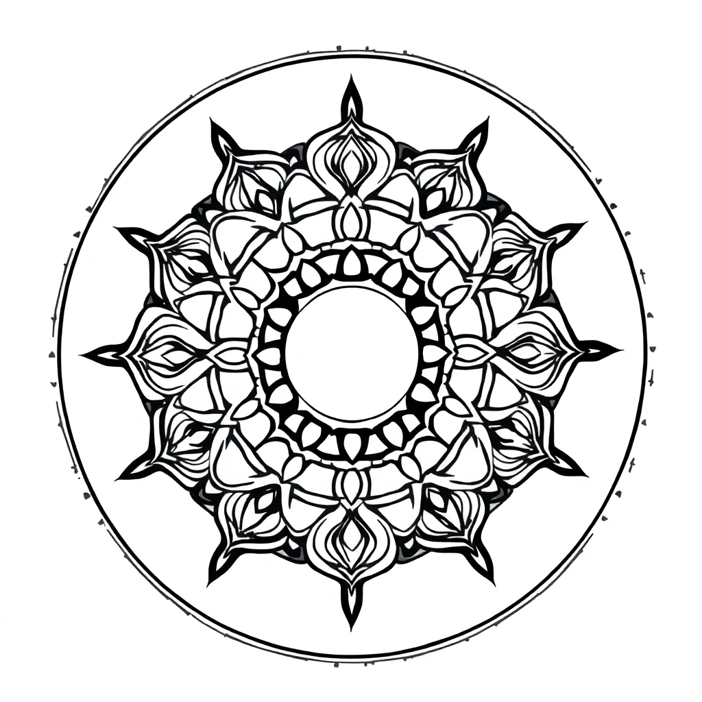Zen Garden Mandala In Space Coloring Page