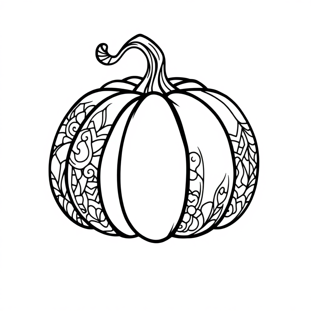 Zentangle Style Pumpkin Coloring Page