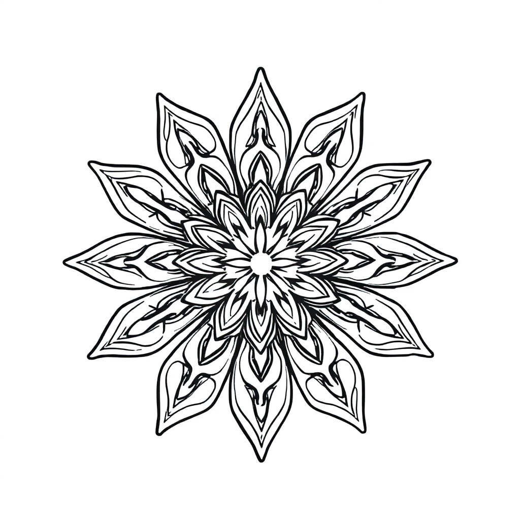 Zentangle Style Star Mandala Coloring Page