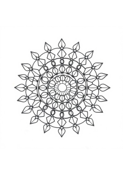Abstract Spiral Mandala Coloring Page