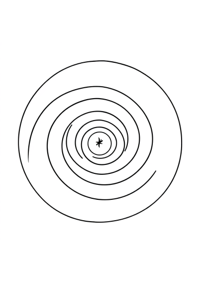 Abstract Spiral Mandala In Space Coloring Page