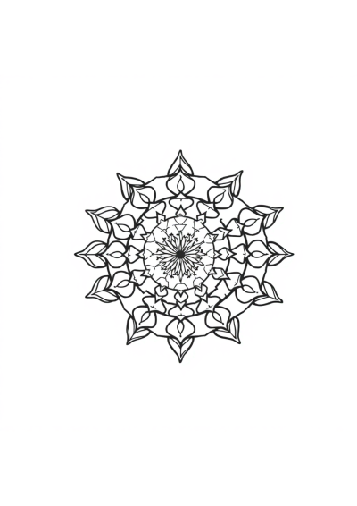Abstract Spiral Mandala In Winter Coloring Page