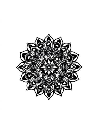 Art Nouveau Mandala At Night Coloring Page