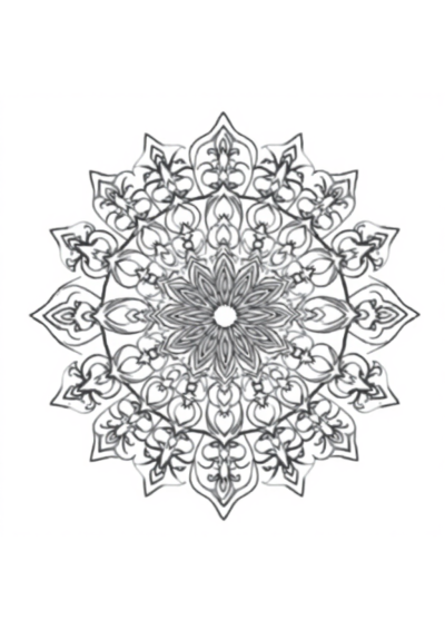 Art Nouveau Mandala In Winter Coloring Page