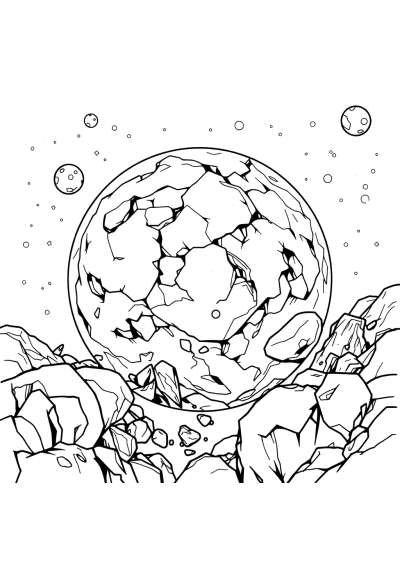 Asteroid Belt Coloring Page