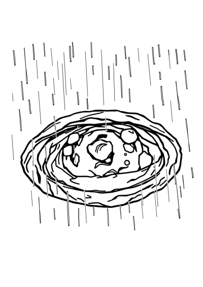 Asteroid Belt In Rain Coloring Page
