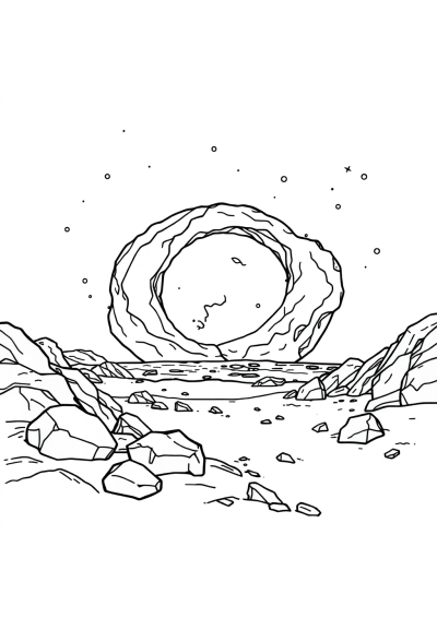 Asteroid Belt On Beach Coloring Page