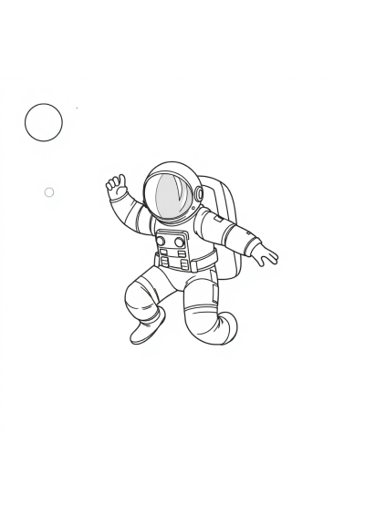 Astronaut Floating In Space Coloring Page