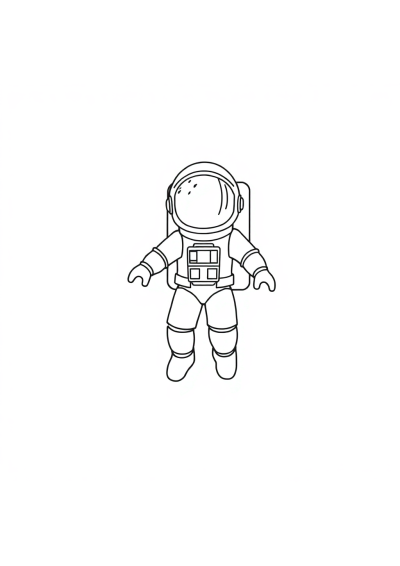 Astronaut On Moon Coloring Page