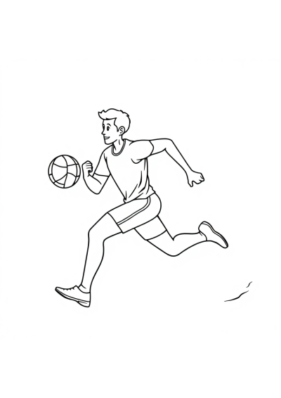 Athlete Running Coloring Page