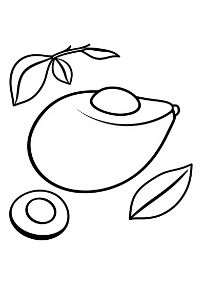 Avocado Coloring Page