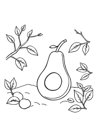 Avocado In Winter Coloring Page