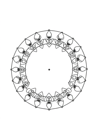 Baby Abstract Spiral Mandala Coloring Page