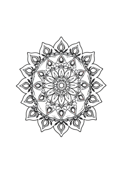 Baby Art Nouveau Mandala Coloring Page