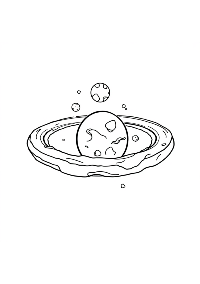 Baby Asteroid Belt Coloring Page
