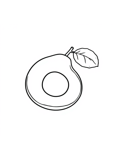 Baby Avocado Coloring Page
