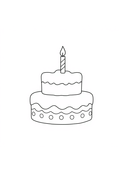Baby Birthday Cake Coloring Page