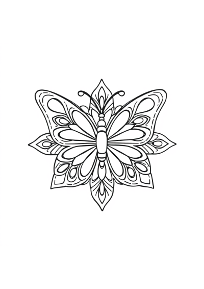 Baby Butterfly Mandala Coloring Page