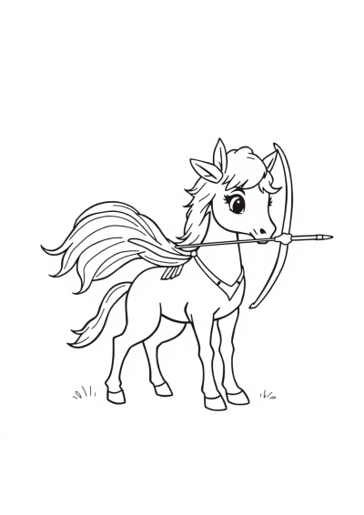 Baby Centaur Archer Coloring Page