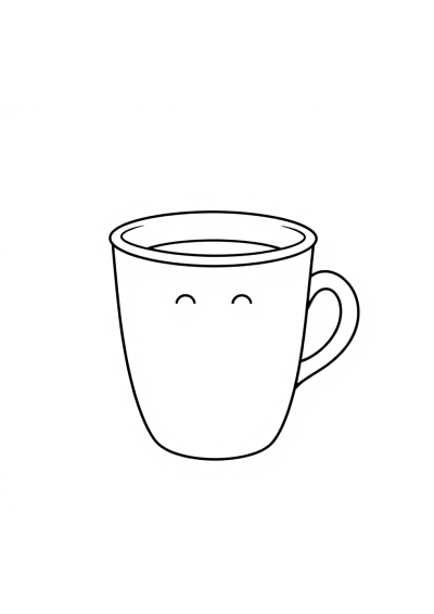 Baby Coffee Cup Coloring Page