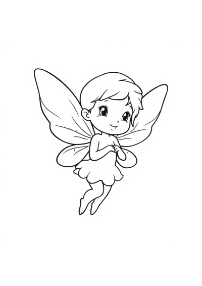 Baby Fairy With Wings Coloring Page