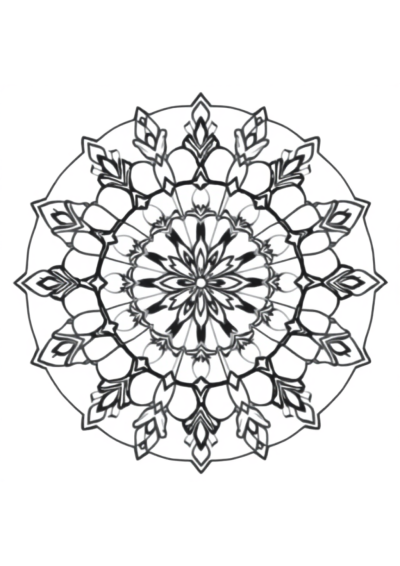 Baby Kaleidoscope Mandala Coloring Page
