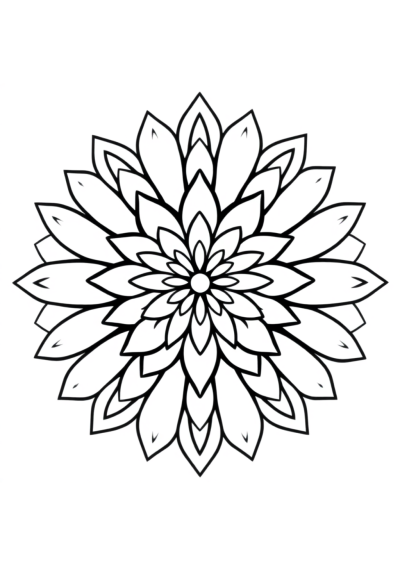 Baby Lotus Mandala Design Coloring Page