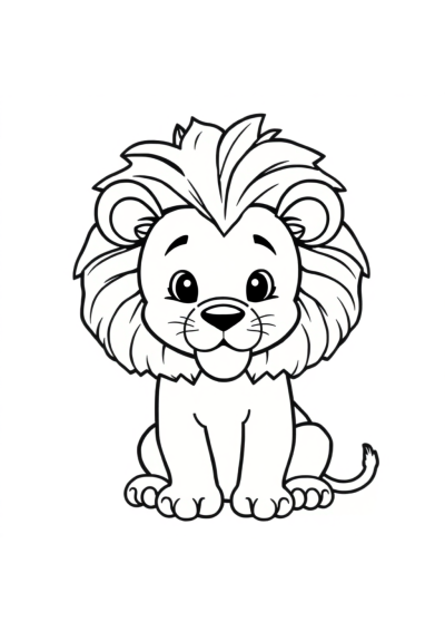 Baby Majestic Lion Coloring Page