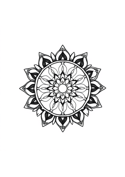 Baby Nature Inspired Mandala Coloring Page