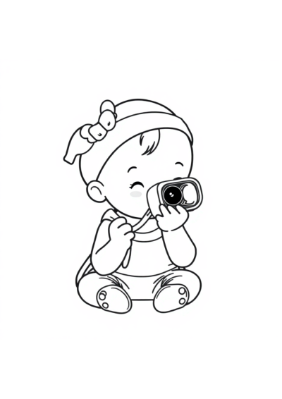 Baby Photographer Coloring Page