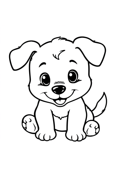Baby Playful Puppy Coloring Page