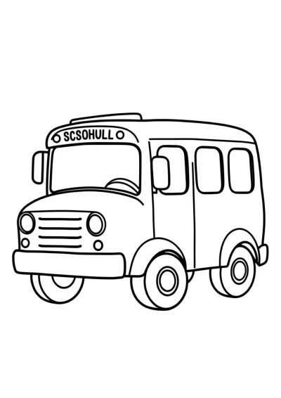 Baby School Bus Coloring Page