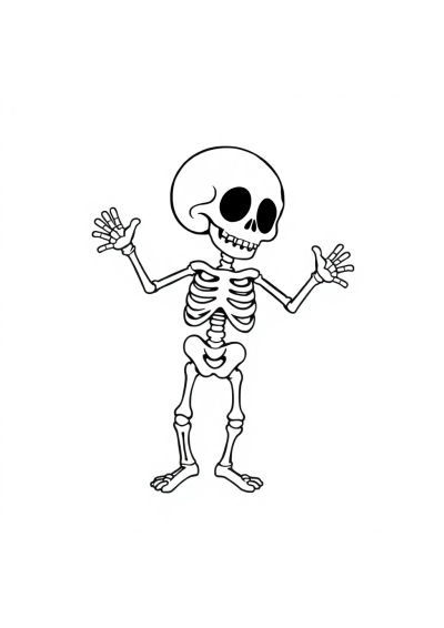 Baby Skeleton Dancing Coloring Page