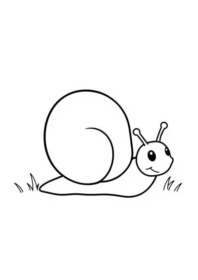 Baby Snail With Shell Coloring Page