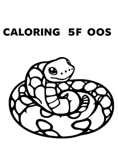 Baby Snake Coiled Coloring Page