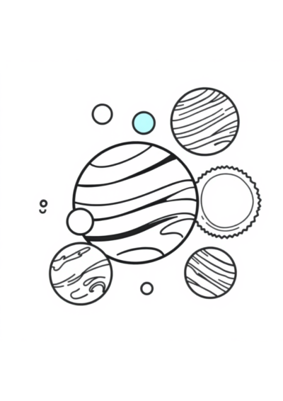Baby Solar System Planets Coloring Page