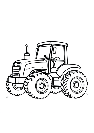 Baby Tractor On Farm Coloring Page