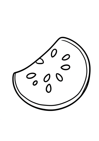 Baby Watermelon Slice Coloring Page